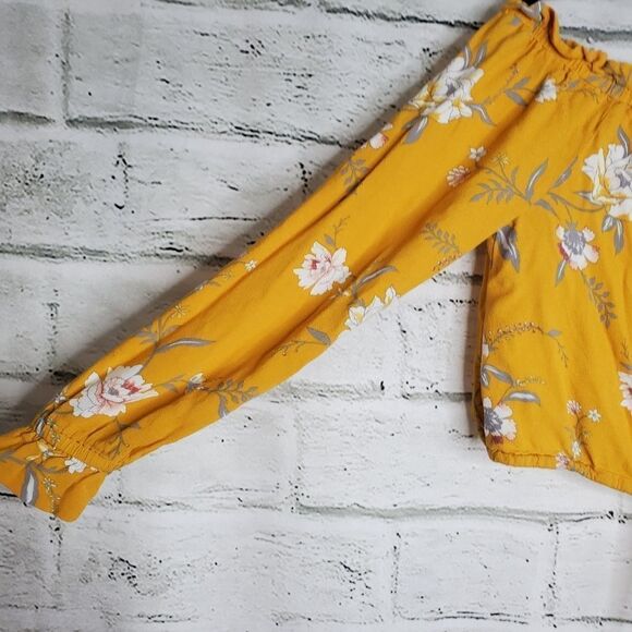 Kendall & Kylie crop top long sleeve floral shirt - Picture 4 of 4